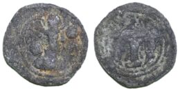 Ancient SASANIAN EMPIRE: Shahpur II, 309-379, lead pashiz (2.89 g/ 17mm), NM, ND, G-—, standard design, , Fine