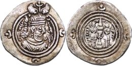 Sasanian Empire. Khusrau II AD 590-628 . AR Drachm, DA (Darabgird), Date 33