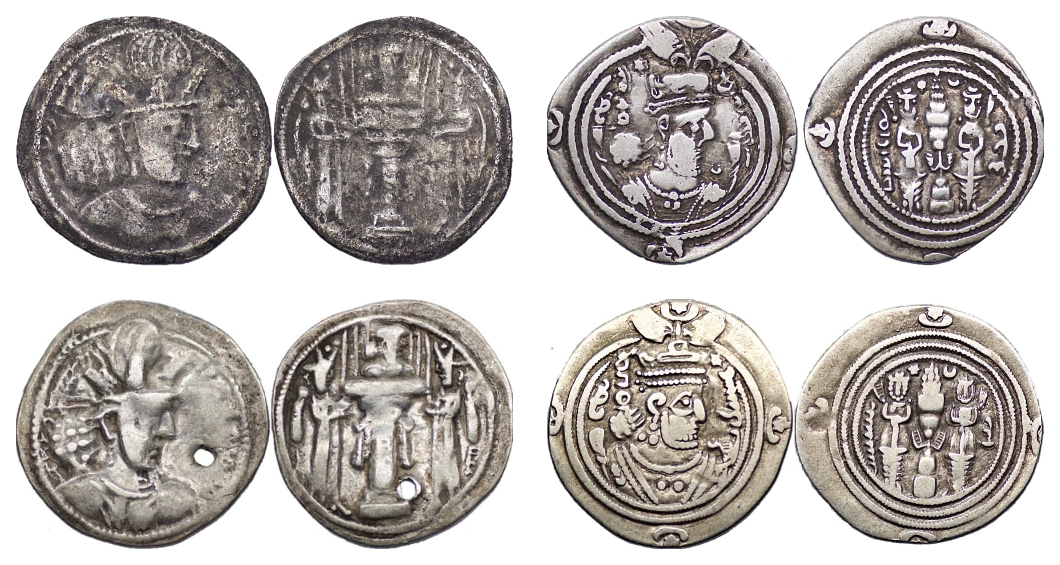 Group lot of 4 Sasanian AR Drachms