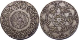 Morocco. AR 5 Dirhams. 1317 d.H. (1899 AD). ABD AL-AZIZ. PARIS.