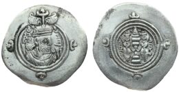 Sasanian Empire: Khusrau II (Khosrow), AR Drachm (4.07g/ 31mm), WHYC. Year 33