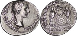 Roman Imperial. Augustus (27 BC-AD 14). AR Denarius. Lugdunum
