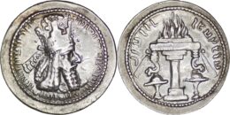 Sasanian Empire. Ardashir I (223/4-240). AR Drachm. Ctesiphon. Ex John C. Huntington Collection.