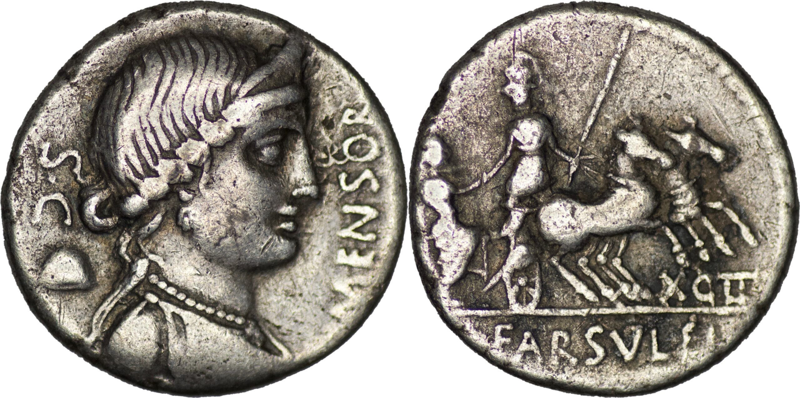 Roman Republic. Farsuleius. L. Farsuleius Mensor. AR Denarius. Rome