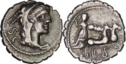 Roman Republic. L. Procilius. 80 BC. AR Serrate Denarius. Rome