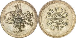 Ottoman Empire. Abdul Hamid II AR 1 Qirsh – Bir kuruşluk. Misr (Cairo) mint, dated AH 1293 and RY 3