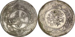 Ottoman Empire. Mahmud II. 1 Qirsh Billon. AH1223 Year 22