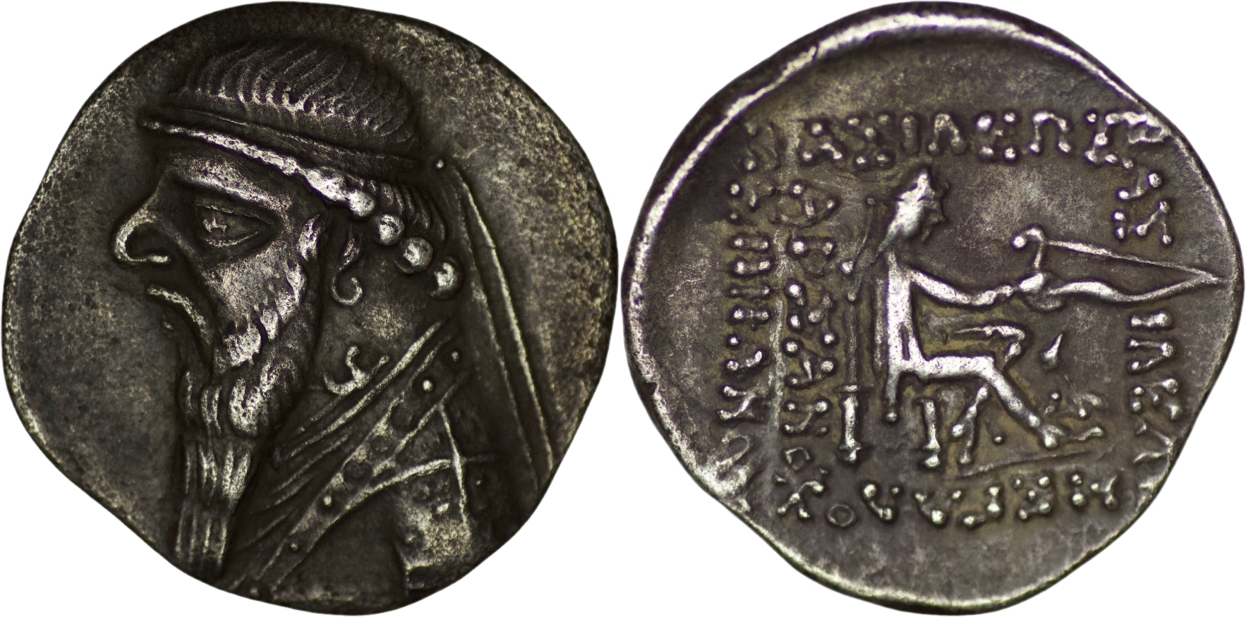 Parthian Empire. Mithradates II (121-91 BC). AR Drachm. Ekbatana