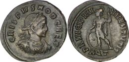 Roman Imperial. Crispus, Caesar (AD 316-326). Æ Follis. Aquileia
