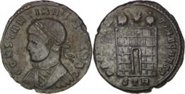 Roman Imperial. Constantinus II Caesar (AD 316-337). Æ Nummus, Treveri