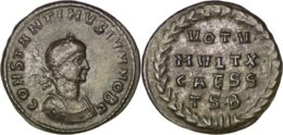 Roman Imperial. Constantinus II Caesar (AD 316-337). Æ Follis. Thessalonica