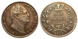 United Kingdom. William IV (1830-1837). Silver 6 Pence. 1834