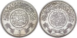 Saudi Arabia. Abdulaziz bin Abdulrahman (1921-1953). Silver 1 Riyal. AH 1354