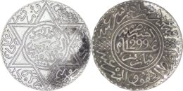 Morocco. Moulay al-Hasan I (1873-1894). AR 10 Dirham. Paris mint. 1299 (1882)