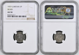 Great Britain. George VI (1936-1952). AR  3 Pence. 1937