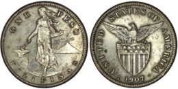 Philippines. Silver Peso. 1907 S