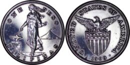 Philippines. Silver Peso. 1909 S