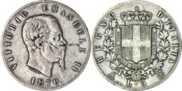 Italy. Vittorio Emanuele II (1861-1878). Silver 5 Lire. 1870